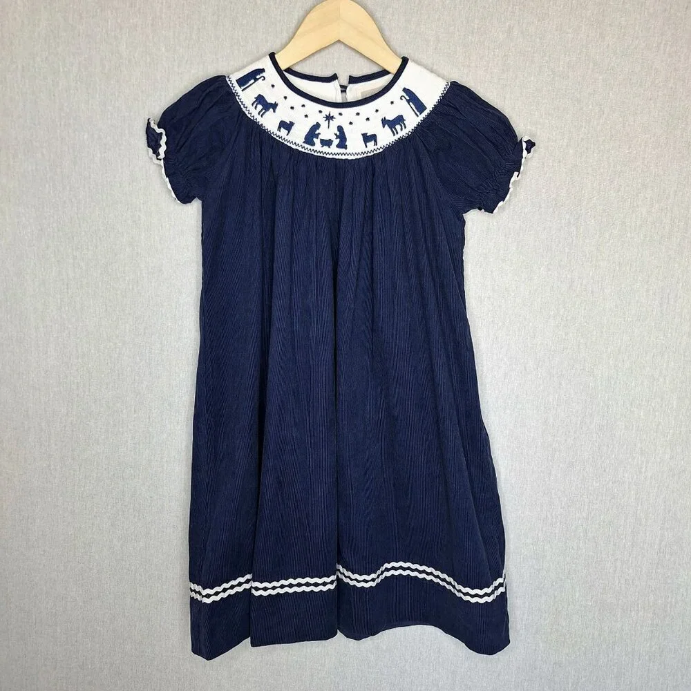 💙 Lil Cactus Girls Soft Corduroy Dress Size 6 Christmas Holidays Preppy Cute Ou